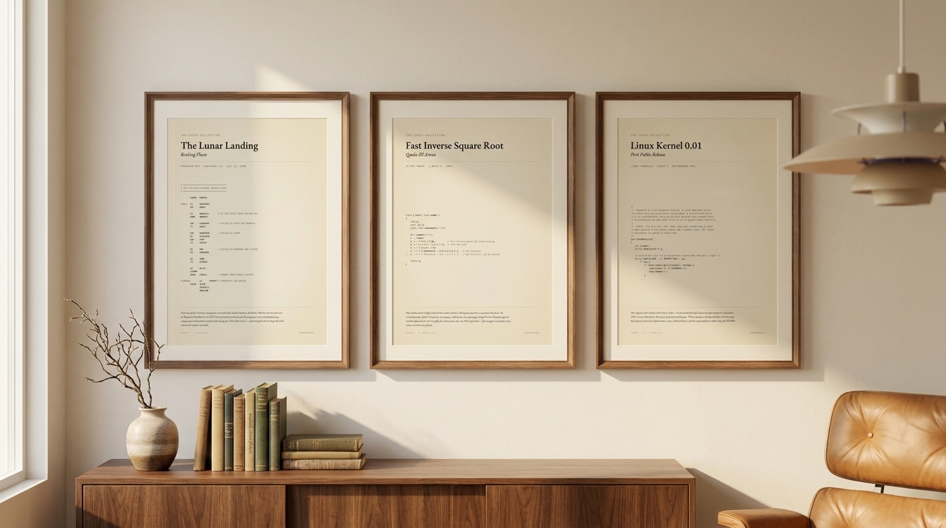 The Codex Collection — three framed prints arranged as a gallery wall