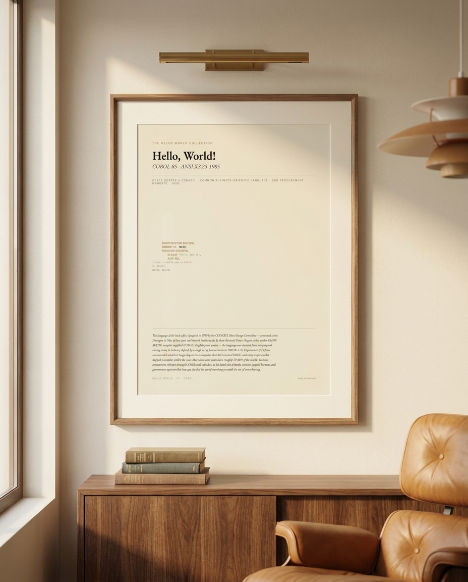 The Bureau — COBOL — framed and displayed