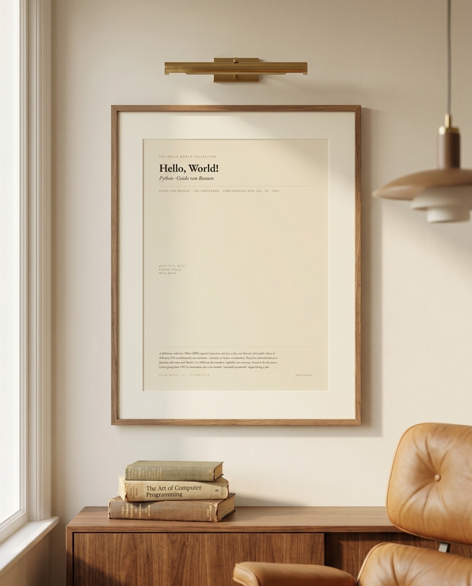 The Discipline — Python — framed and displayed
